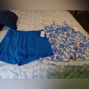 NWT Swimsuits for All Tie Front Underwire Swimdress and matching shorts